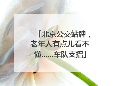 北京公交站牌，老年人有点儿看不懂……车队支招