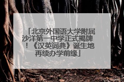 北京外国语大学附属沙洋第一中学正式揭牌！《汉英词典》诞生地再续办学前缘