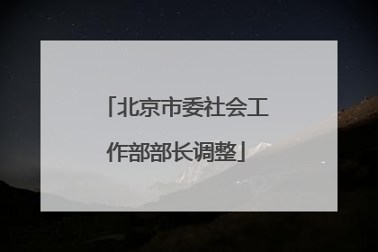 北京市委社会工作部部长调整