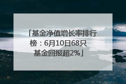 基金净值增长率排行榜：6月10日68只基金回报超2%