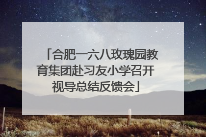 合肥一六八玫瑰园教育集团赴习友小学召开视导总结反馈会
