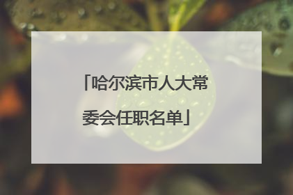 哈尔滨市人大常委会任职名单