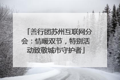 善行团苏州互联网分会：情暖双节，特别活动致敬城市守护者