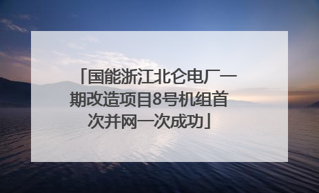国能浙江北仑电厂一期改造项目8号机组首次并网一次成功