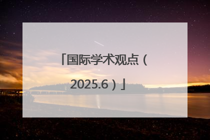 国际学术观点（2025.6）