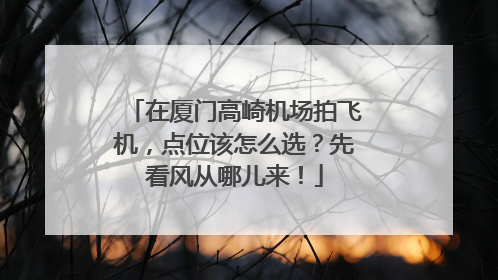 在厦门高崎机场拍飞机，点位该怎么选？先看风从哪儿来！