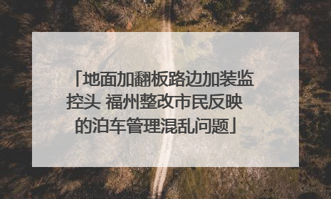 地面加翻板路边加装监控头 福州整改市民反映的泊车管理混乱问题