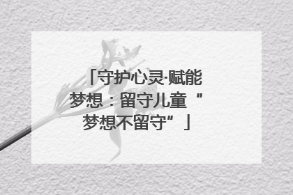 守护心灵·赋能梦想：留守儿童“梦想不留守”