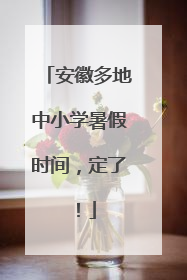 安徽多地中小学暑假时间，定了！