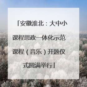 安徽淮北：大中小课程思政一体化示范课程（音乐）开题仪式圆满举行