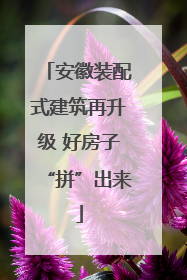 安徽装配式建筑再升级 好房子“拼”出来