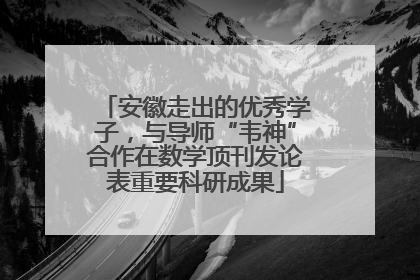 安徽走出的优秀学子，与导师“韦神”合作在数学顶刊发论表重要科研成果