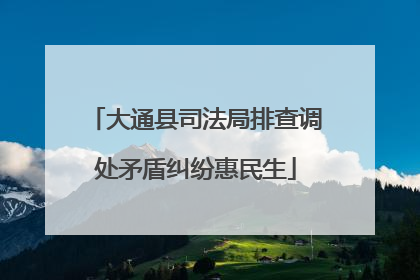 大通县司法局排查调处矛盾纠纷惠民生