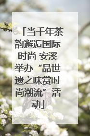 当千年茶韵邂逅国际时尚 安溪举办“品世遗之味赏时尚潮流”活动