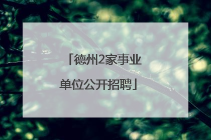 德州2家事业单位公开招聘