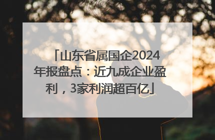 山东省属国企2024年报盘点：近九成企业盈利，3家利润超百亿