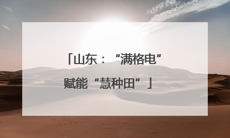山东：“满格电”赋能“慧种田”