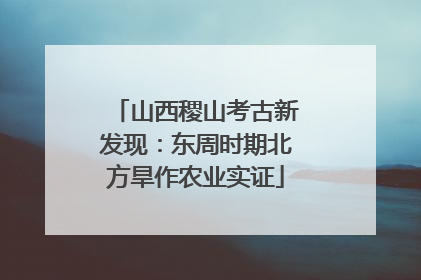 山西稷山考古新发现：东周时期北方旱作农业实证