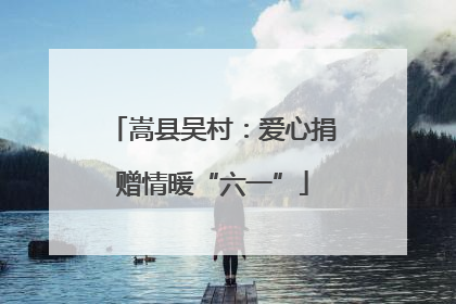 嵩县吴村：爱心捐赠情暖“六一”