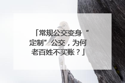 常规公交变身“定制”公交，为何老百姓不买账？