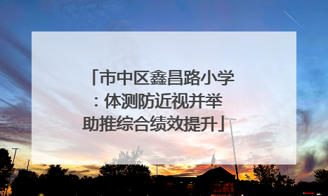 市中区鑫昌路小学：体测防近视并举 助推综合绩效提升