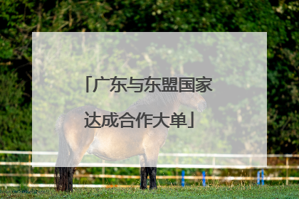 广东与东盟国家达成合作大单