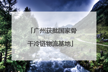 广州获批国家骨干冷链物流基地