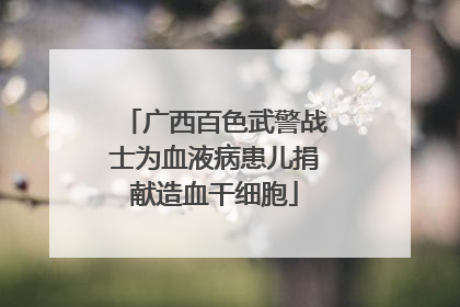 广西百色武警战士为血液病患儿捐献造血干细胞