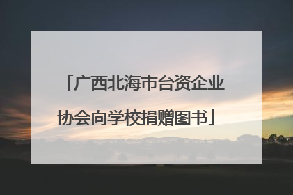 广西北海市台资企业协会向学校捐赠图书