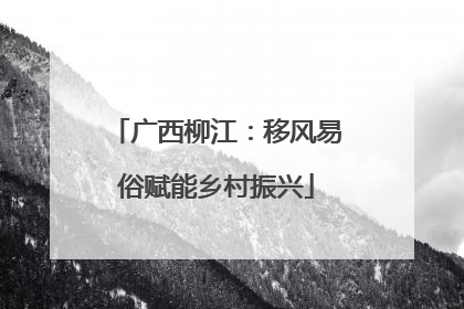 广西柳江：移风易俗赋能乡村振兴
