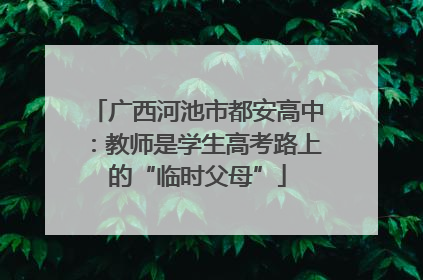 广西河池市都安高中：教师是学生高考路上的“临时父母”