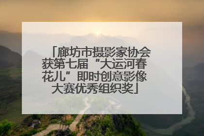 廊坊市摄影家协会获第七届“大运河春花儿”即时创意影像大赛优秀组织奖