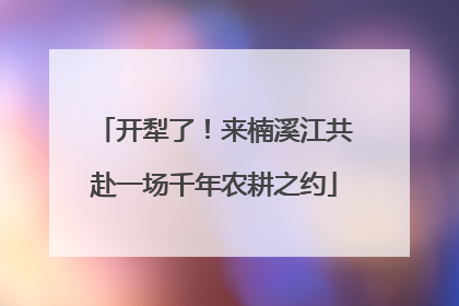 开犁了！来楠溪江共赴一场千年农耕之约