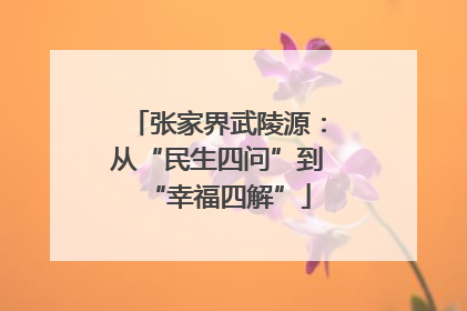 张家界武陵源：从“民生四问”到“幸福四解”