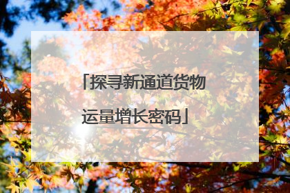 探寻新通道货物运量增长密码