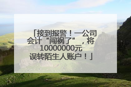 接到报警！一公司会计“闯祸了”，将10000000元误转陌生人账户！