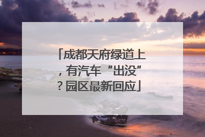 成都天府绿道上，有汽车“出没”？园区最新回应