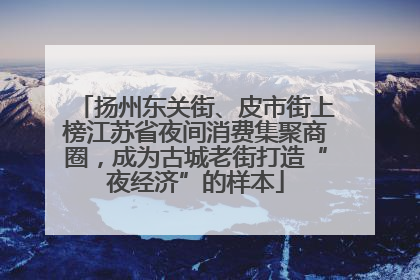 扬州东关街、皮市街上榜江苏省夜间消费集聚商圈，成为古城老街打造“夜经济”的样本