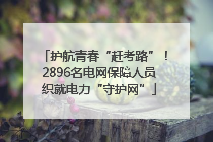 护航青春“赶考路”！2896名电网保障人员织就电力“守护网”