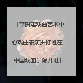 李树建戏曲艺术中心戏曲表演进修班在中国戏曲学院开班