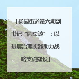 杨园街道第六期副书记“圆桌谈”：以基层治理实践助力战略支点建设