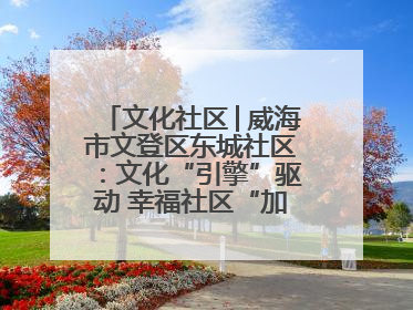 文化社区│威海市文登区东城社区：文化“引擎”驱动 幸福社区“加速跑”