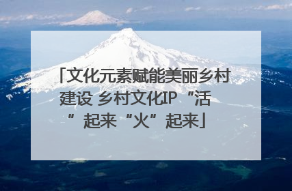 文化元素赋能美丽乡村建设 乡村文化IP“活”起来“火”起来