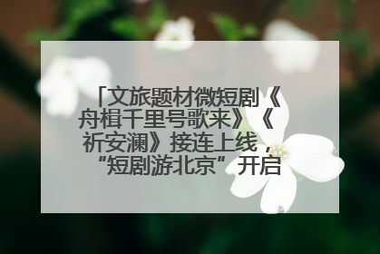 文旅题材微短剧《舟楫千里号歌来》《祈安澜》接连上线，“短剧游北京”开启大运河文化之旅