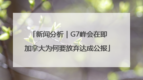 新闻分析｜G7峰会在即 加拿大为何要放弃达成公报