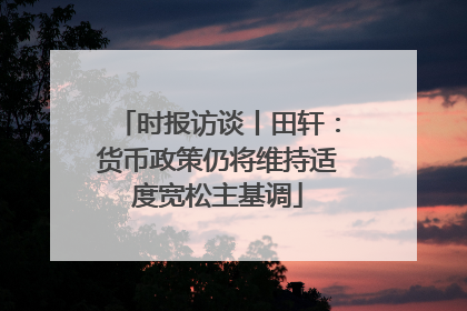 时报访谈丨田轩：货币政策仍将维持适度宽松主基调