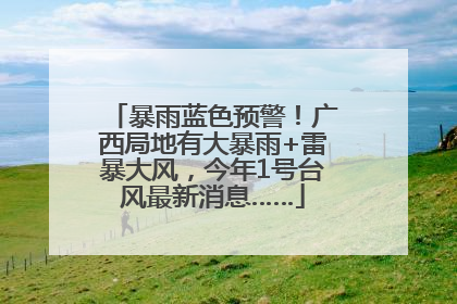 暴雨蓝色预警！广西局地有大暴雨+雷暴大风，今年1号台风最新消息……