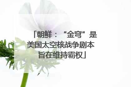 朝鲜：“金穹”是美国太空核战争剧本 旨在维持霸权