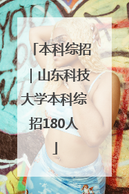本科综招｜山东科技大学本科综招180人