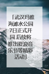 武汉玛雅海滩水公园7日正式开园 后续将推出夏浪音乐节等精彩活动